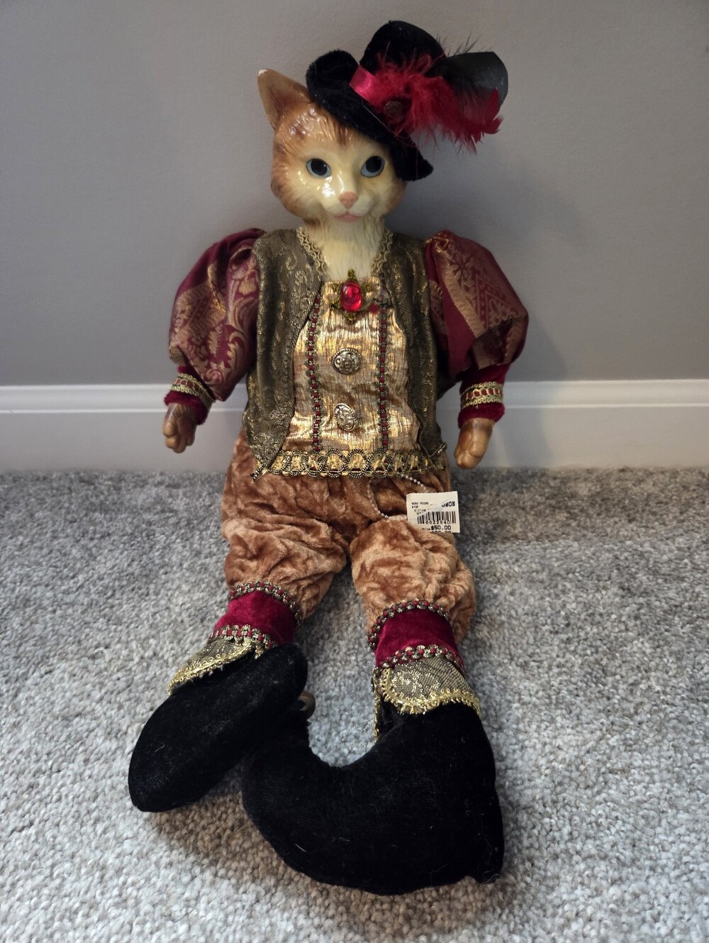 Vintage Whimsical Cat Doll Shelf Sitter